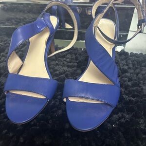 Nine West Blue Heels with Adjustable Ankle Strap and Sleek Design